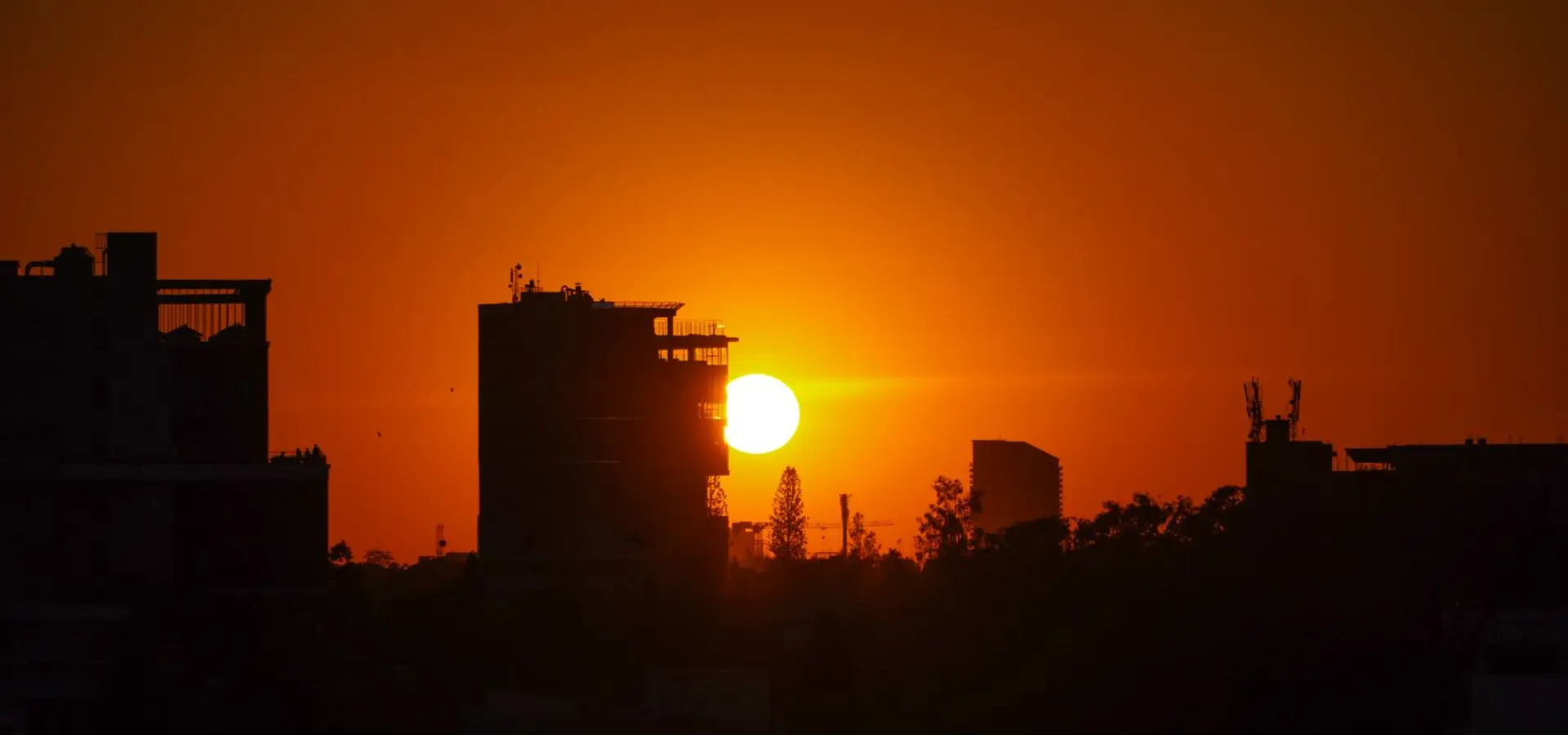 Sunset over the Pune skyline